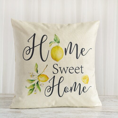 Наволочка декоративная Лимоны Home Sweet Home, 45х45 см, 1 шт.