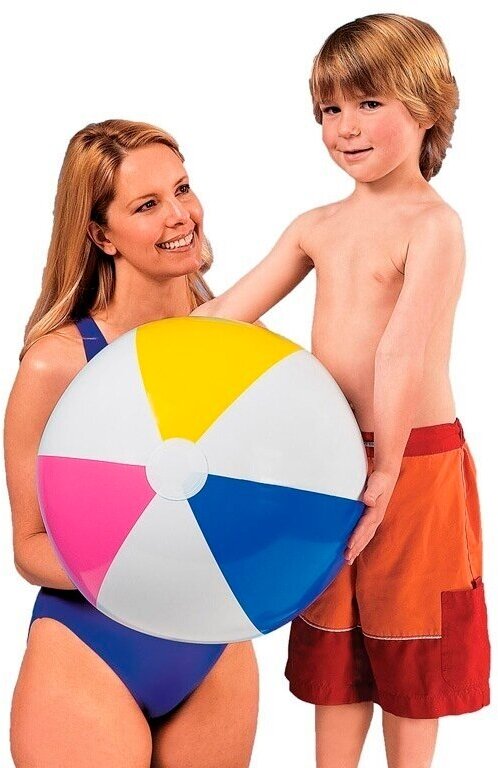 Мяч надувной Intex с цветными сегментами 61 см - фото №13