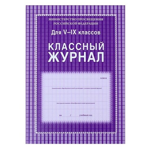 Классный журнал для 5-9 классов А4, 192 страницы, твёрдая ламинированная обложка, блок 65 г/м2