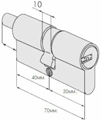 Цилиндровый механизм Apecs SM-70-C-NI - фотография № 3