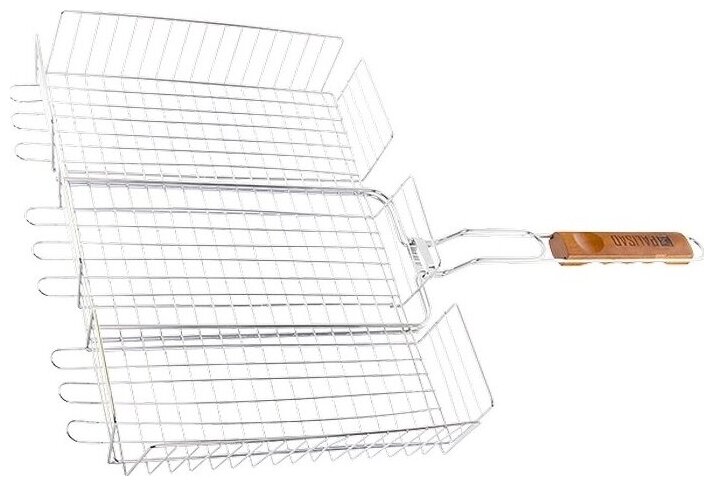 Решетка гриль 315х410х70мм объемная хромир. Camping// Palisad