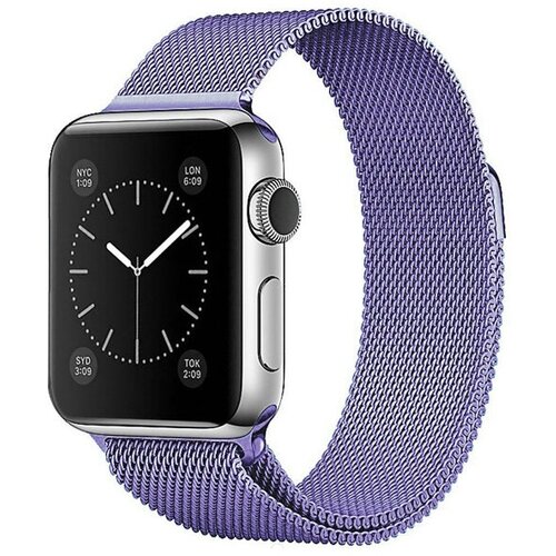 ремешок для apple watch 38 40 41 мм milanese loop металл черный с красным Лавандовый металлический ремешок Milanese Band для Apple Watch 38/40/41 mm