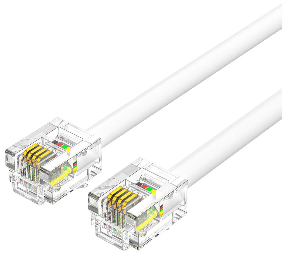 Vention Кабель телефонный RJ-11(6P-4C) для DSL-модема удлинитель плоский 2 м арт. IQBWH