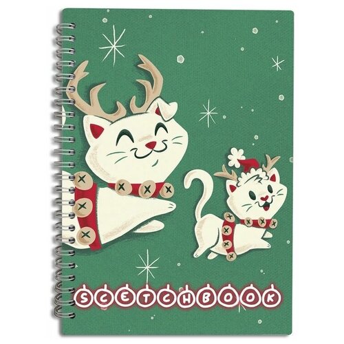 Скетчбук Блокнот, A5 50 листов для рисования эскизов с деревянной обложкой праздники - 5125