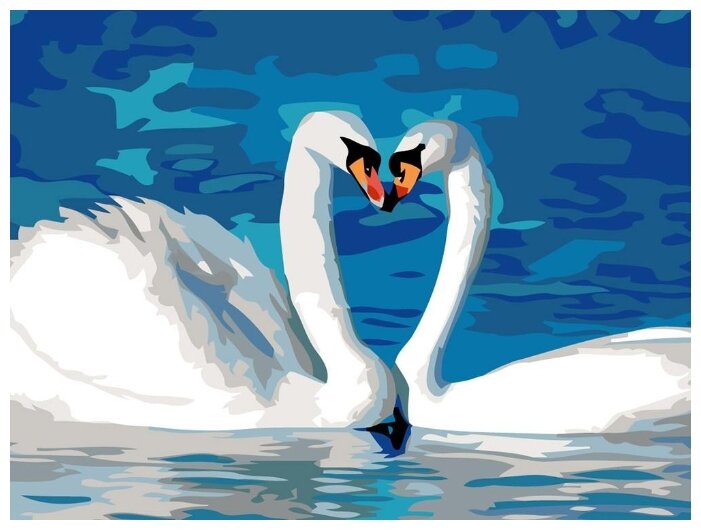 Картина по номерам "Пара лебедей", 30x40 см