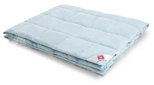 Одеяло Легкие сны камелия гусиный пух/тик голубой, двуспальное 172*205 см, теплое