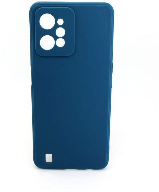 Чехол силиконовый матовый для realme C31, с защитой камеры, синий