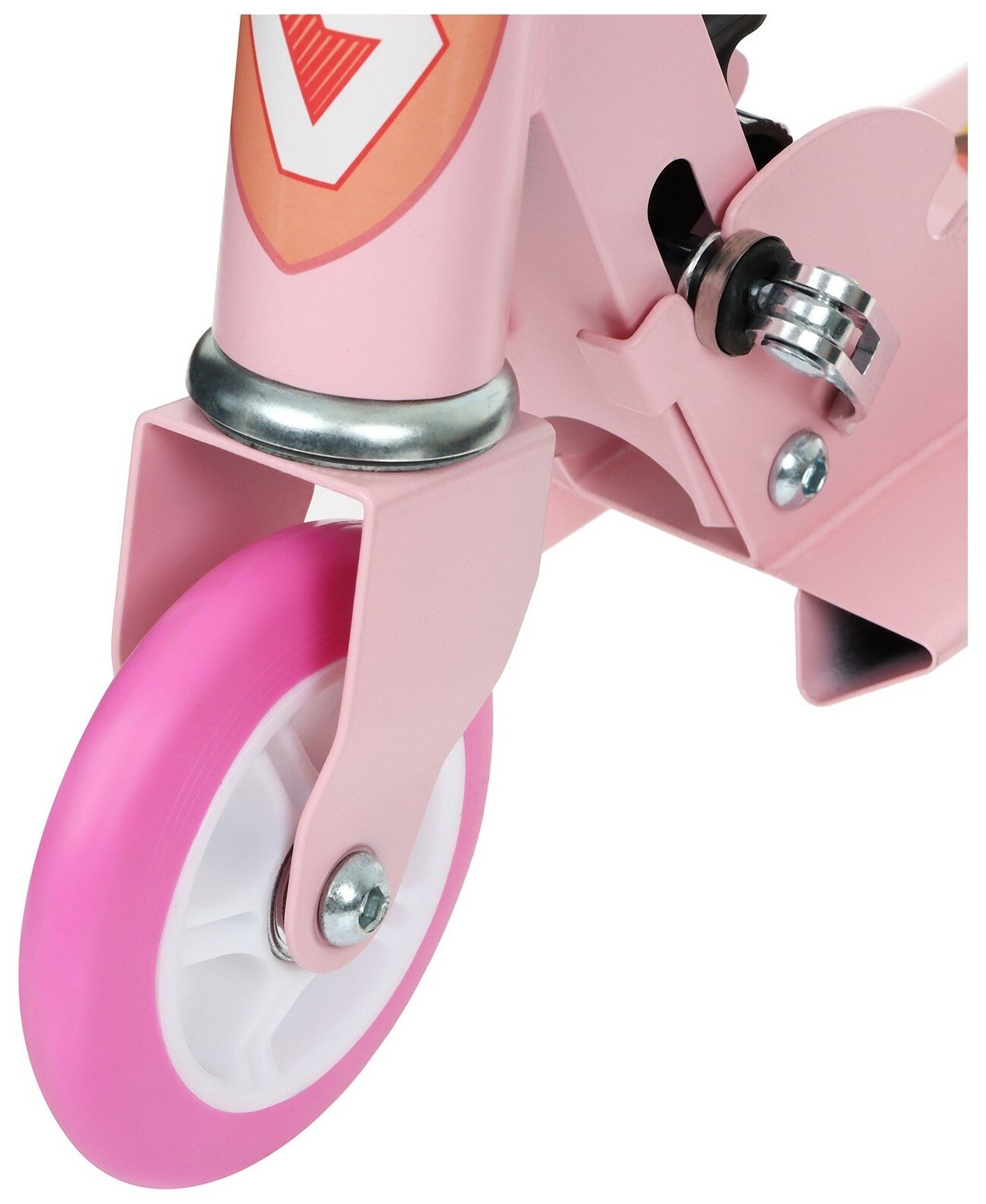 Самокат GRAFFITI "Кошечка", складной, колеса PVC, диаметр колес 100 мм, цвет розовый