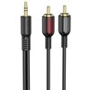 Фото #6 Аудио-кабель AUX Mini Jack 3.5 - 2 RCA, Borofone BL11, 150 см, черный.