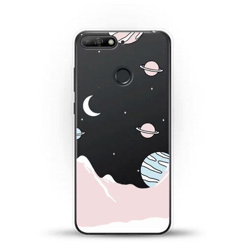 фото Силиконовый чехол горы и планеты на huawei y6 prime (2018) andy & paul