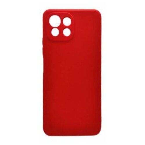 Чехол Silicone Cover с защитой камеры Xiaomi Mi 11 Lite (красный)