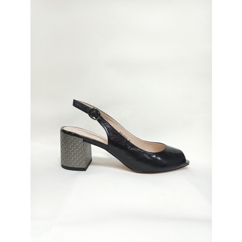 Женские туфли черные открытые Respect VS56-105334, кожа, размер 38