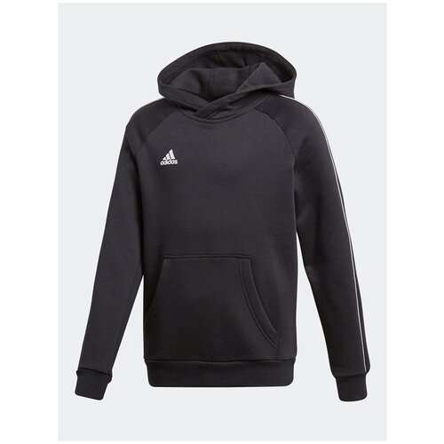 Толстовка/Adidas/CE9069/CORE18 HOODY Y BLACK/WHITE/черный/152