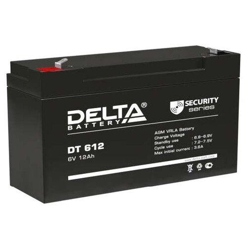 Аккумуляторная батарея DELTA Battery DT 612 6В 12 А·ч аккумуляторная батарея delta battery dt 6045 6в 4 5 а·ч