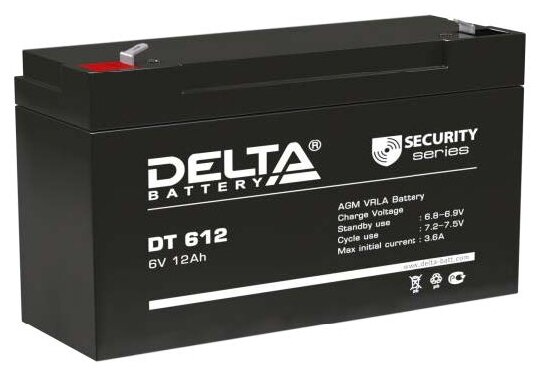 Аккумулятор Ибп 6В 12А. ч. Delta (Dt 612) (151Х50х100) Agm DELTA battery арт. DT612