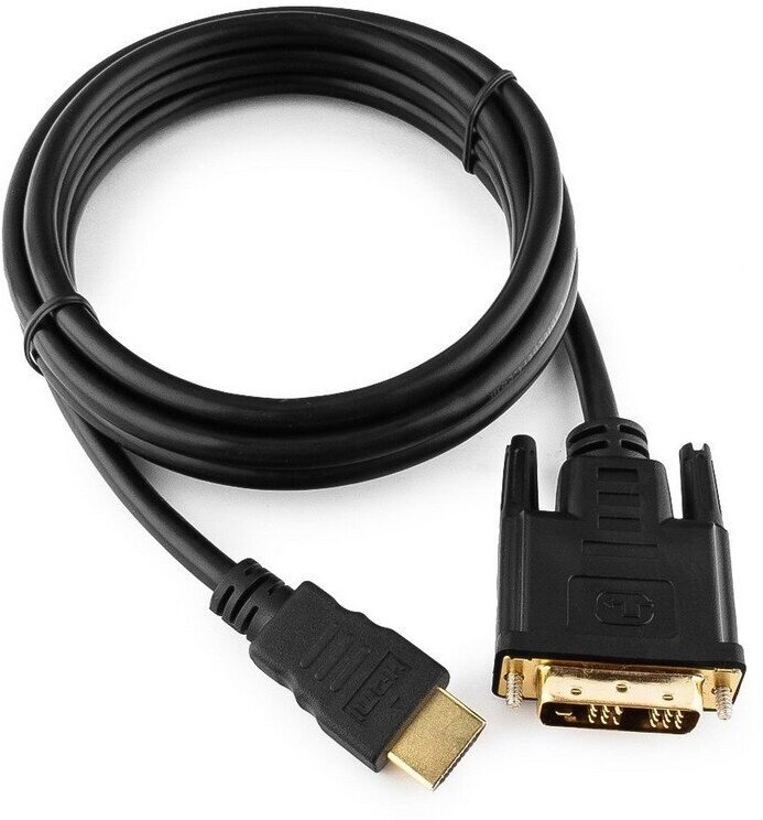 Кабель Cablexpert HDMI-DVI, М/19М, 1,8 м, экранировка, черный (CC-HDMI-DVI-6)