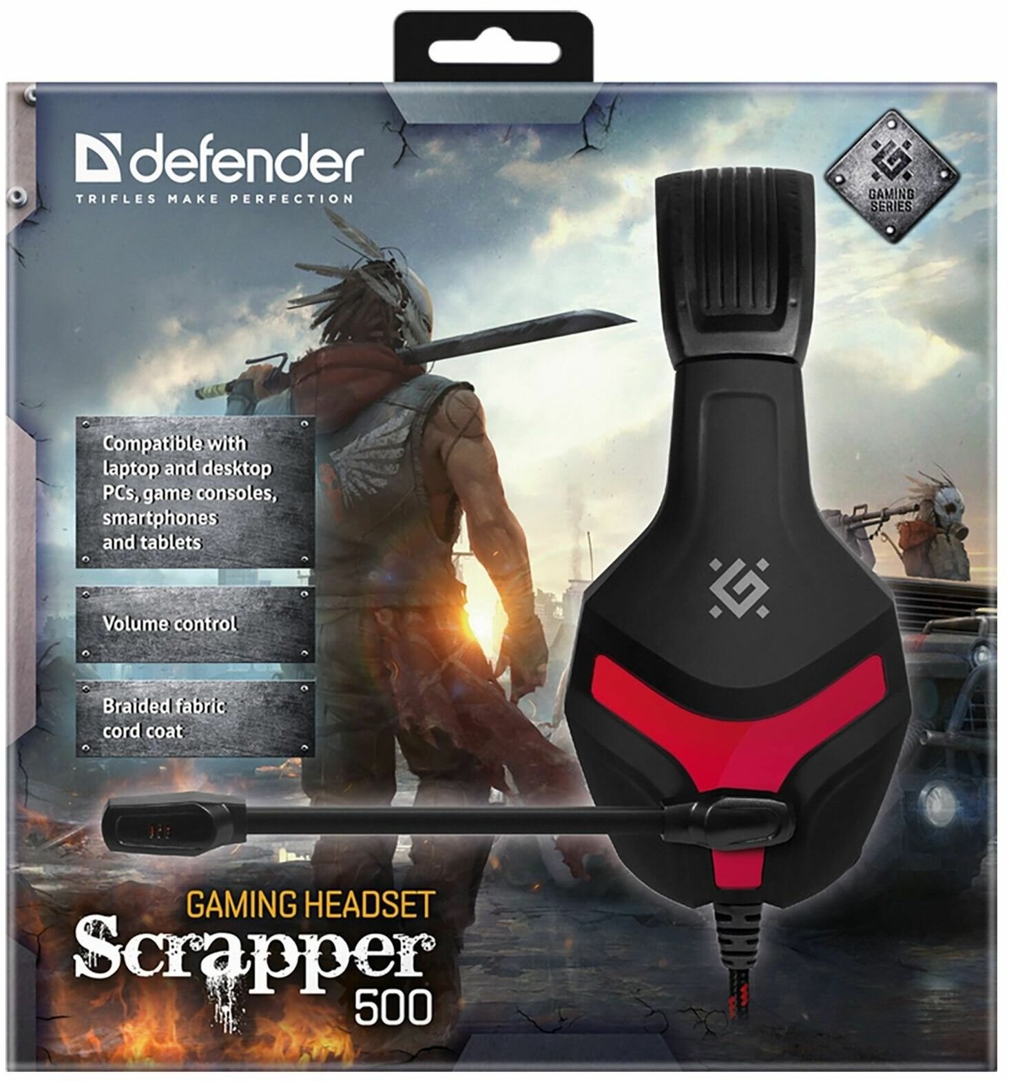 Гарнитура игровая DEFENDER Scrapper 500, для компьютера и игровых консолей, накладные, черный / синий [64501] - фото №17