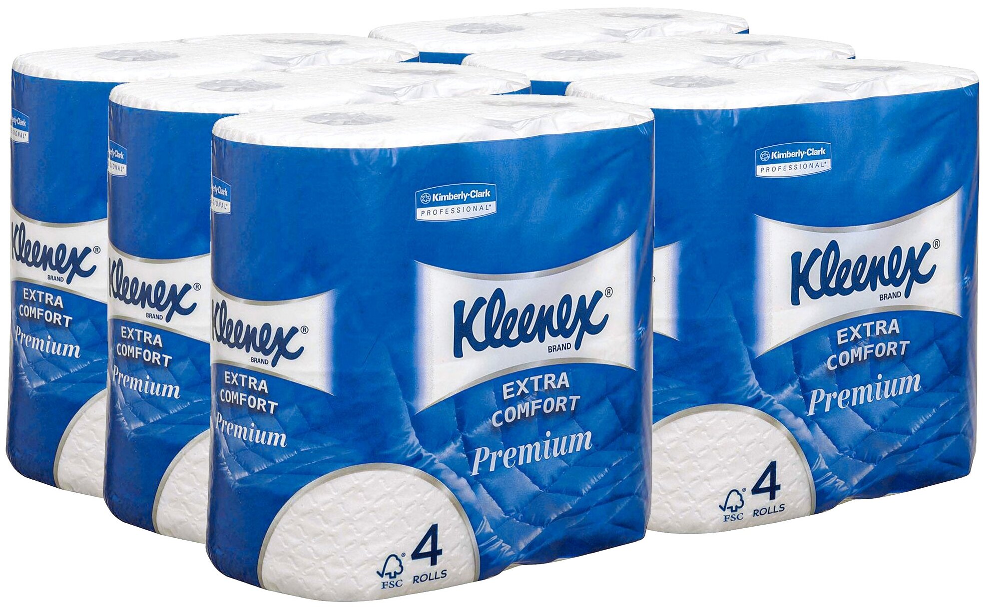 8484 Туалетная бумага в стандартных рулонах Kleenex Premium Extra Comfort четырёхслойная (24 рул х 19,2 м)