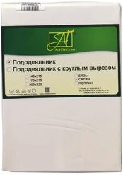 Пододеяльник АльВиТек на молнии, сатин, 175 х 215 см, белый