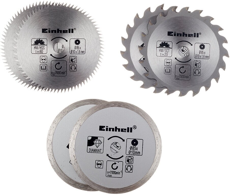 Набор дисков для дисковой пилы TC-CS 860 Kit Einhell (4502128) 85x10 мм (6 шт.)
