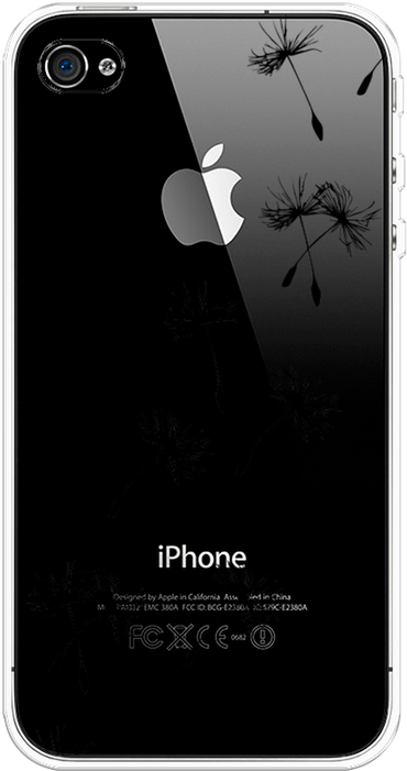 Силиконовый чехол на Apple iPhone 4/4S / Айфон 4/4S Летящие одуванчики, прозрачный