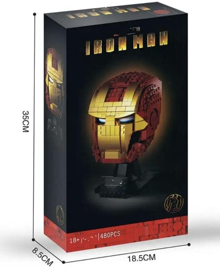 Конструкторы iron/ man Конструктор Мстители Iron Man/ Шлем железного человека, 480 деталей