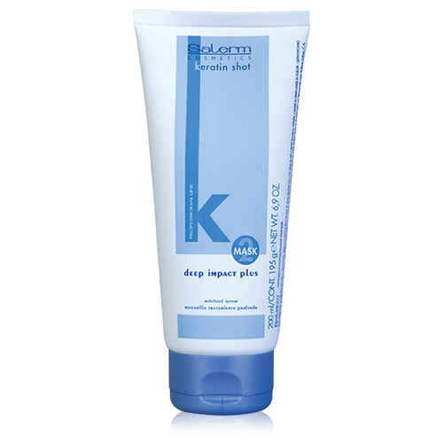 Salerm Cosmetics Keratin Shot Deep Impact Plus - Маска глубокого действия для волос, 200 мл, туба salerm deep impact plus маска глубокого действия 1000 мл