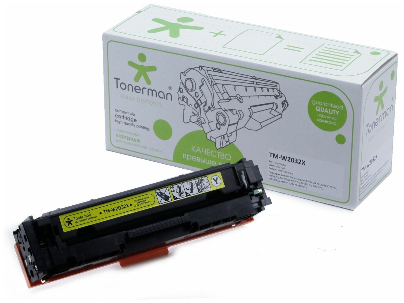 Картридж Tonerman W2032X 415X без чипа для HP Color LaserJet M454, M454DN, M454DW Pro; M479, M479DW, M479FDN, M479FNW, M479FDW MFP Pro