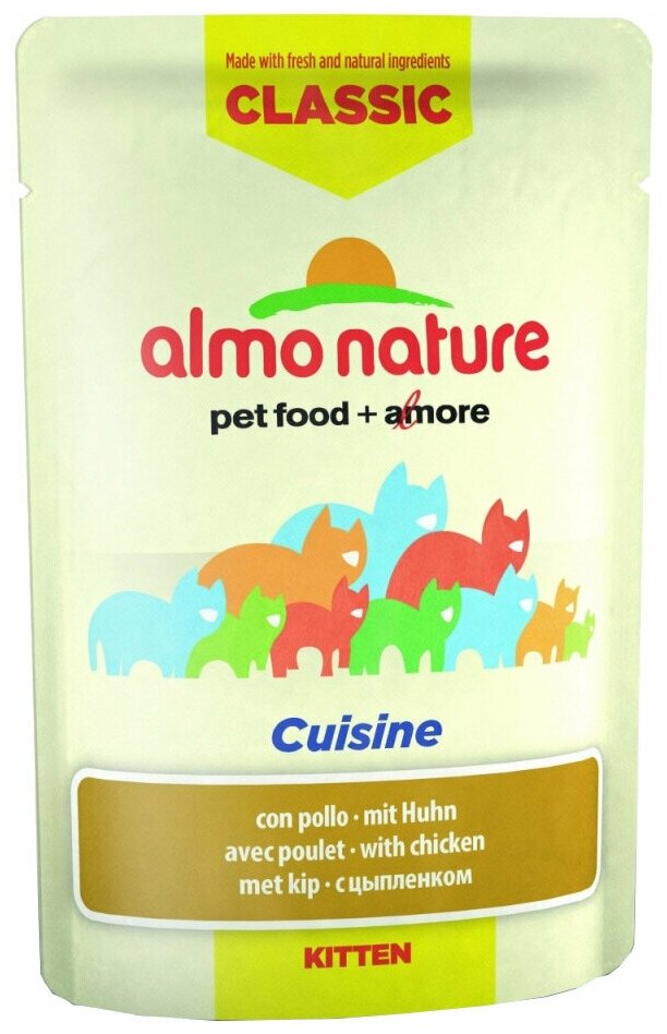 Almo Nature консервы Полнорационные паучи для Котят (HFC - Complete - Kitten - Chicken ) 5840 | Classic Cuisine - Kitten 0,055 кг 20476 (10 шт) - фотография № 2