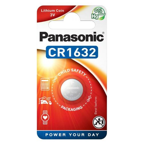 Батарейки Panasonic CR-1632EL/1B дисковые литиевые Lithium Power в блистере 1шт