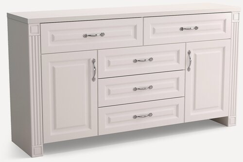 Изображение товара Комод с 5 ящиками Александра 7 Фабрика Стиль, 156x91.2x42 см, Белый фасадный 0101