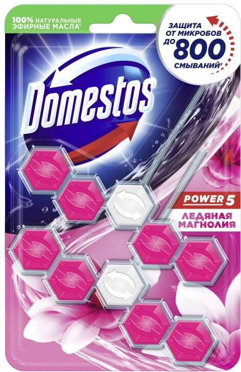 Блок для унитаза Domestos POWER 5 DUO Ледяная магнолия 2х55гр на . - фотография № 1