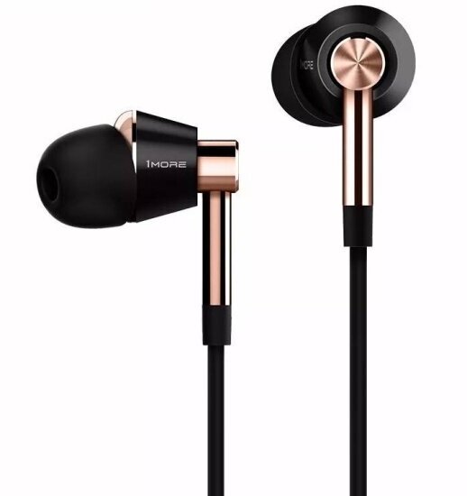 Наушники 1MORE Triple Driver In-Ear E1001, черный/золотой