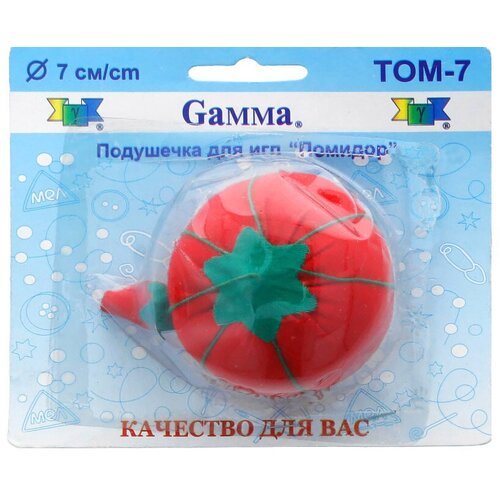 Gamma ТОМ-7 Подушечка для игл Помидор 7 см в блистере красный