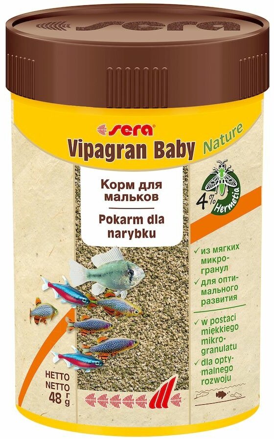 Корм для мальков в гранулах Sera Vipagran Baby Nature, 100 мл, 48 гр - фотография № 1