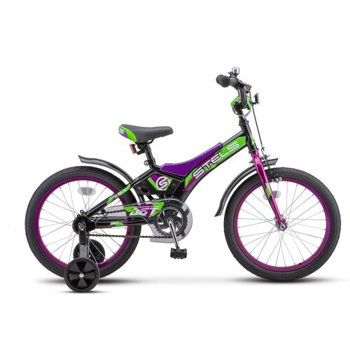 Детский велосипед STELS Jet 18 Z010 (2020) черный/зеленый 10 (требует финальной сборки)