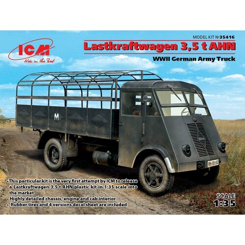 icm сборная модель lastkraftwagen 3 5 t ahn грузовой автомобиль германской армии ii мв 1 35 Сборная модель ICM Грузовой автомобиль Lastkraftwagen 3,5 t AHN. 1:35 (35416)