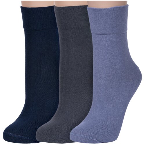 фото Комплект из 3 пар женских носков с ослабленной резинкой rusocks (орудьевский трикотаж) микс 9, размер 23-25 (36-39)