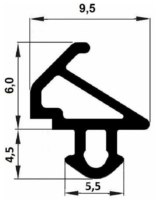 Уплотнитель KBE 228 , рама створка, универсальный черный 10 м — фото 1