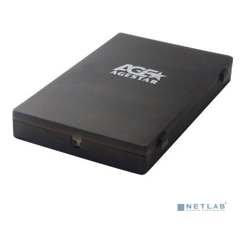 AgeStar Контейнер для HDD AgeStar SUBCP1 (BLACK) Корпус Black / Пластик / USB 2.0 / SATA Внешний бокс HDD/SSD 2.5 Черный