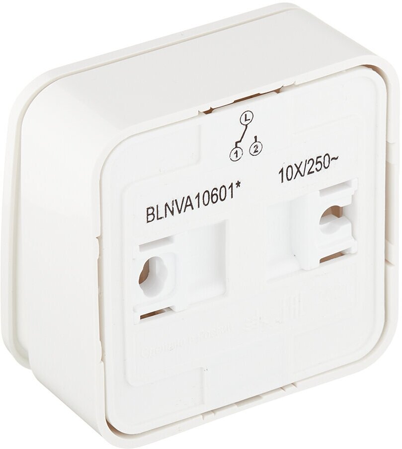 SE Blanca наруж Молочный Переключатель 1-клавишный 10А, 250B, изолир. пластина - фотография № 5