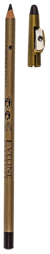 Карандаш для глаз EVELINE EYELINER PENCIL с точилкой водостойкий тон коричневый