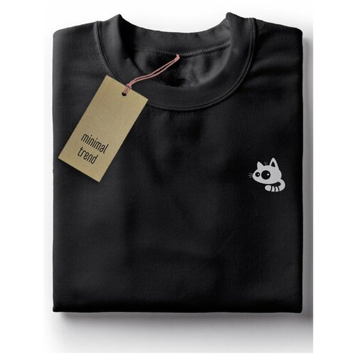 фото Мужская футболка черная, minimal trend, белый на черном - 314