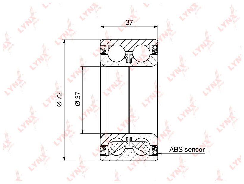 Подшипник ступицы колеса перед LYNXauto WB-1202