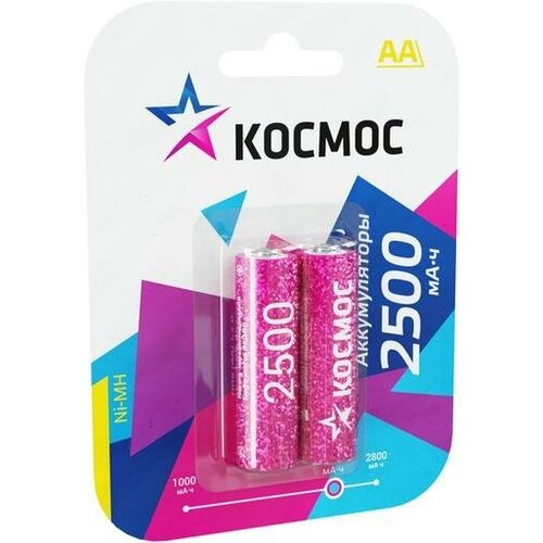 Аккумулятор AA/R6 NI-MN 2500мА. ч BP-2 (блист.2шт) Космос KOCR6NIMH2500MAH2BL