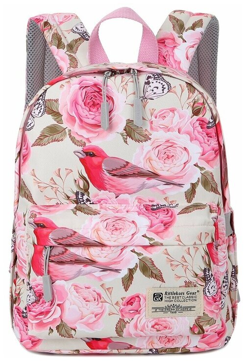 Рюкзак школьный для девочки женский Rittlekors Gear 5682 цвет розовая роза