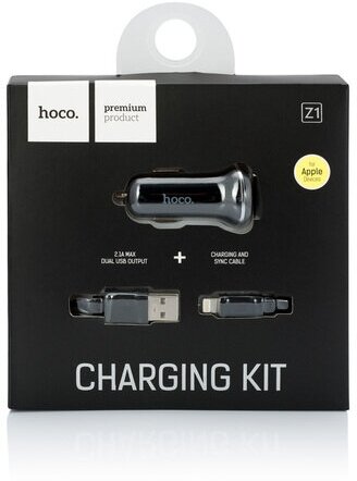 Автомобильное зарядное устройство Hoco АЗУ 2USB 2.1A для Lightning 8-pin Черный (iPhone) - фото №7