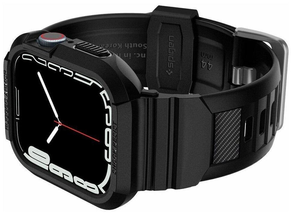 Чехол с ремешком Spigen Rugged Armor Pro для Apple Watch series SE/6/4 44 mm (оригинал Black)