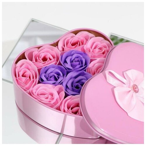 Мыльные розочки фиолетовые и розовые набор 11 шт 793₽