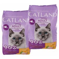Сухой корм для кошек Catland с курицей и уткой, упаковка 2 шт х 350 г